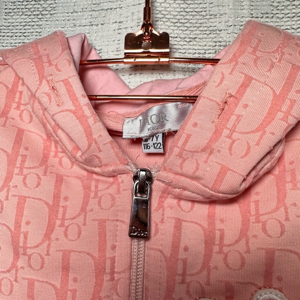 Dior Kids pink monogram logo zip up jacket size 6-7Y - Picture 10 of 10